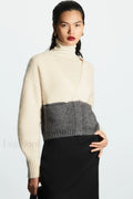 Jacquard Knit Wool Blend Cardigan