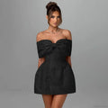 Jacquard Waist Wrap A-line Vacation Dress