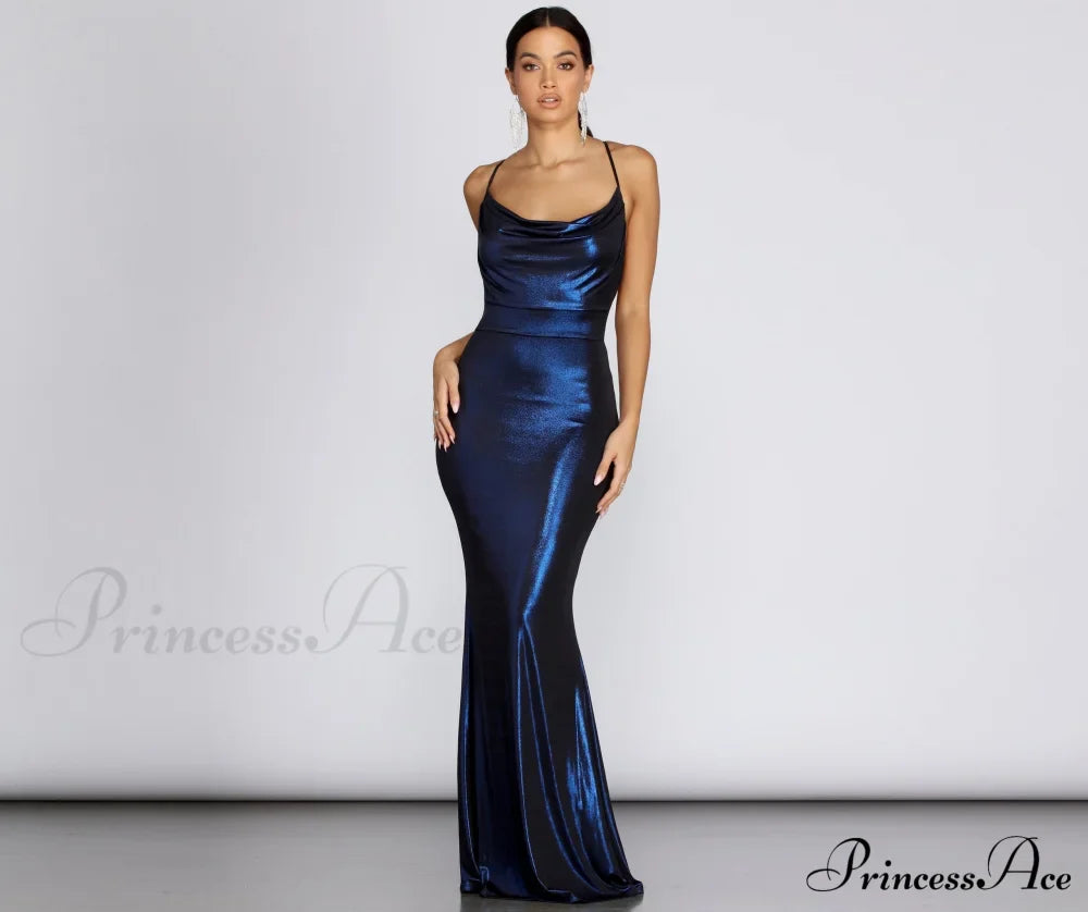 Jenna Metallic Stylish Goddess Maxi Dress
