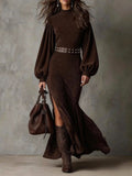| Lantern-Sleeve Midi Dress
