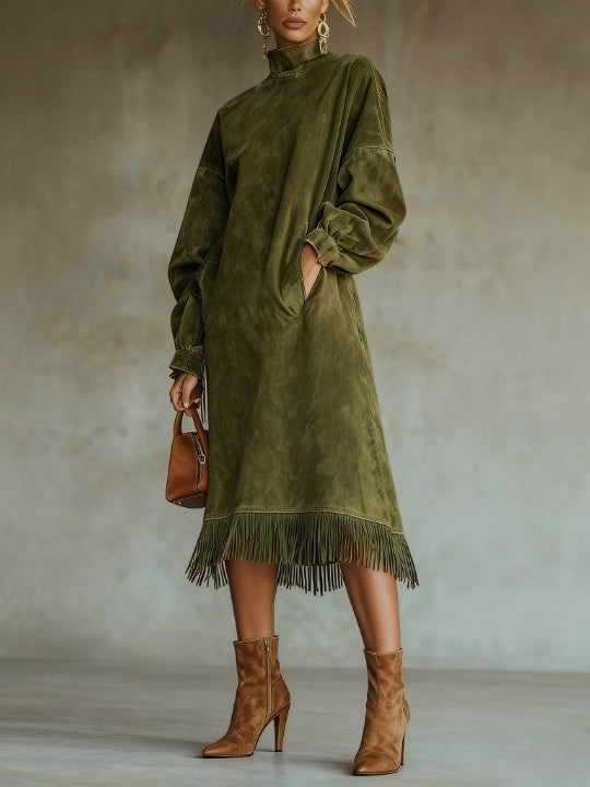 | Suede Fringe Dress