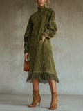 | Suede Fringe Dress