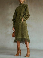 | Suede Fringe Dress