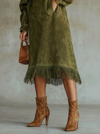 | Suede Fringe Dress