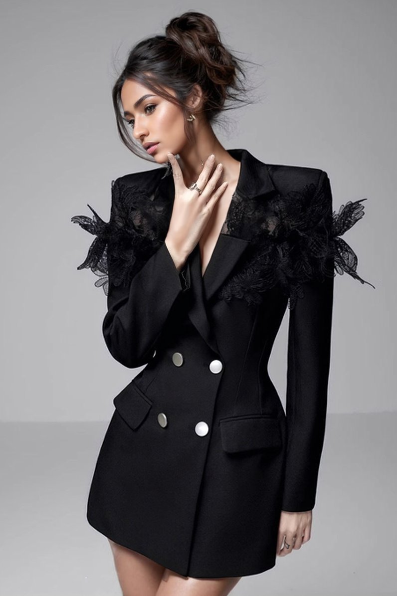 Marina Statement Lace Mini Blazer Dress Chic Silhouette Collection