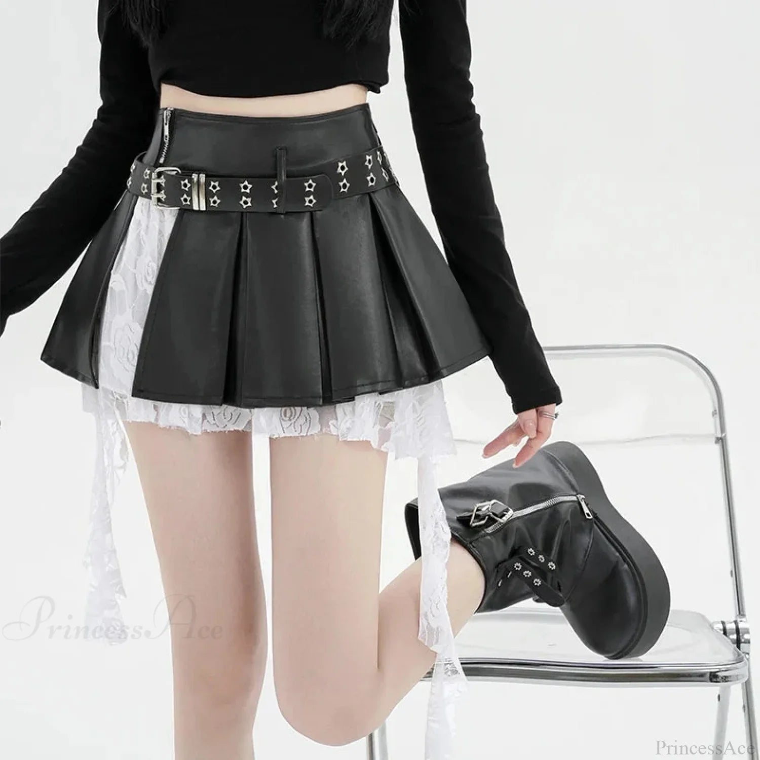 Joined Lace Border A-line Skirt
