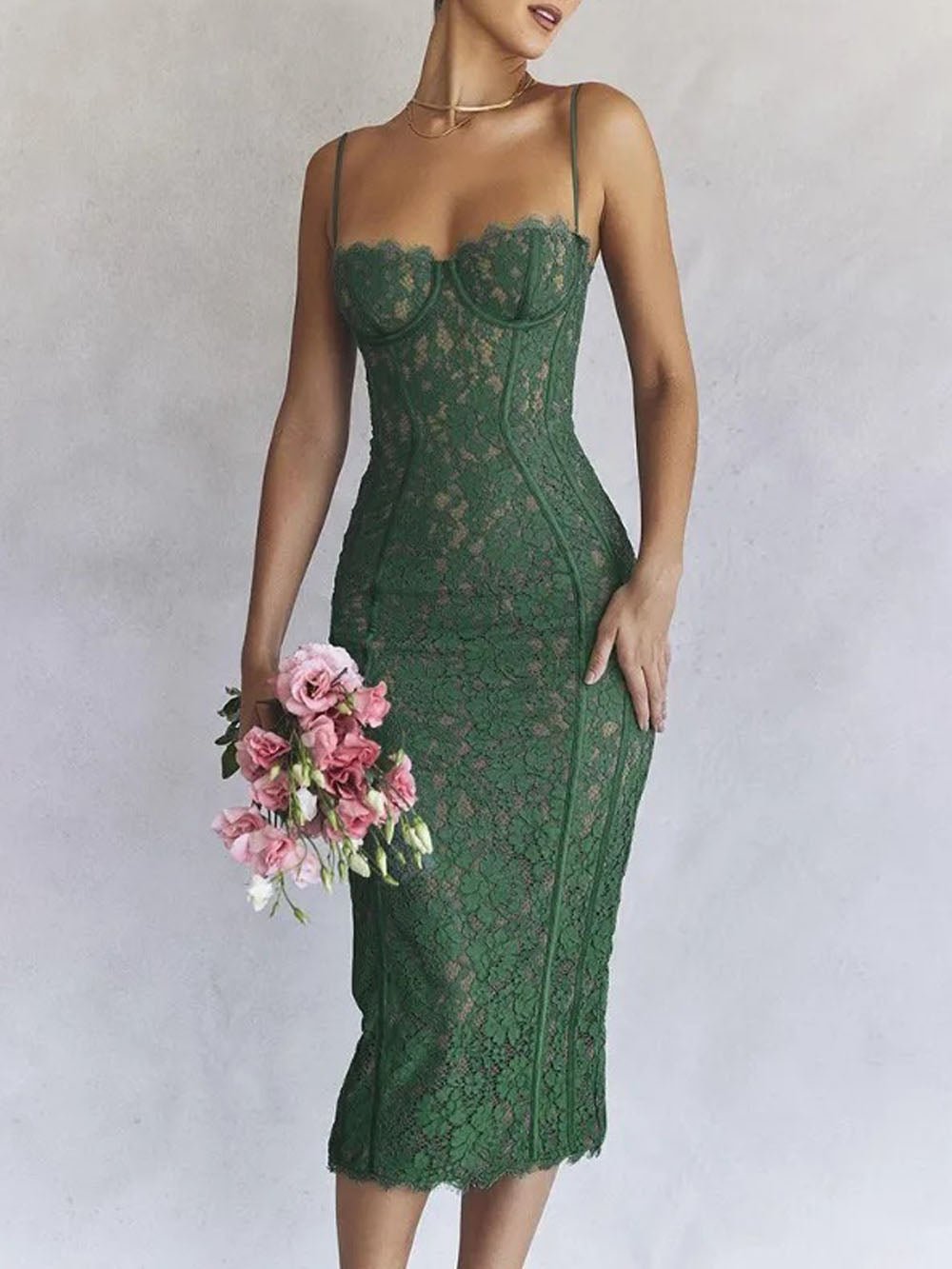 Josie Backless Slit Midi Dress