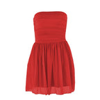 Ruched backless glitter mesh tube mini dress  | Festival Outfits Women
