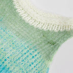 Contrast crochet knit sleeveless crop top
