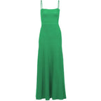 Sleeveless solid knitted backless cami midi dress - Final Sale