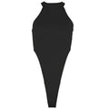 Sleeveless halter solid bodysuit