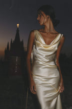 | Backless Satin Maxi Dress