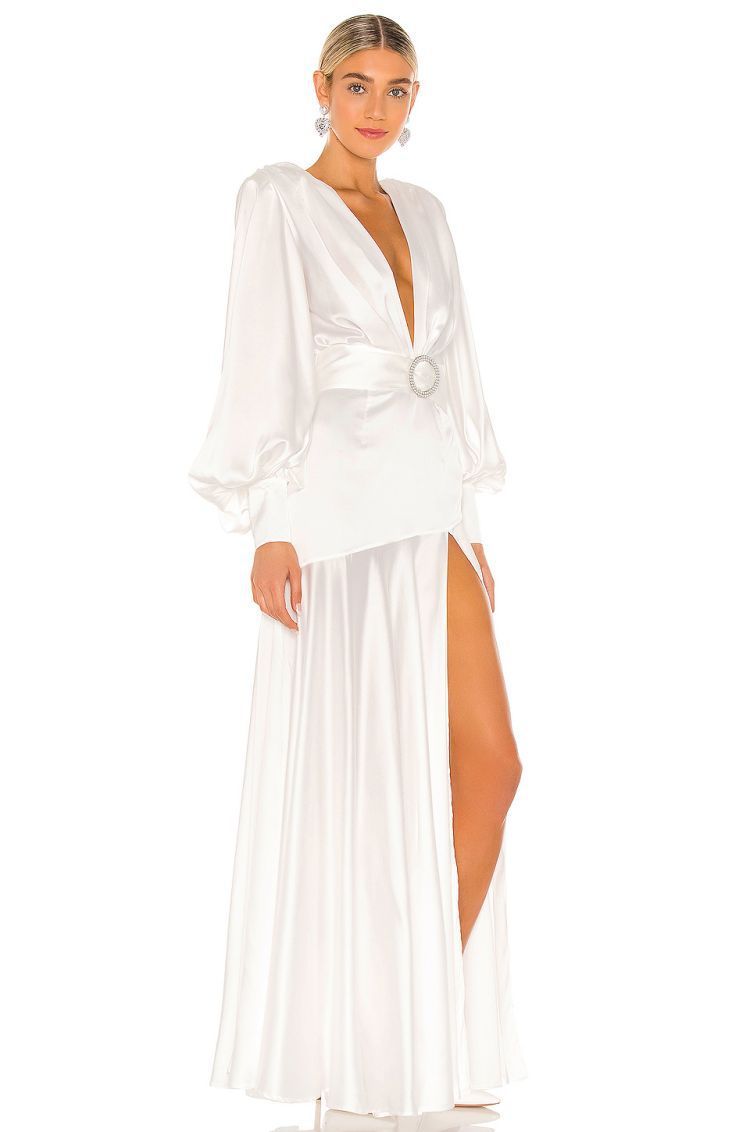 Tatiana Effortless V Neck Belted Slit Maxi Dress Premium Wardrobe Essential