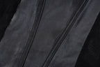 Long sleeve high neck mesh patchwork gloves stitch jumpsuit  | Festival Outfits Women