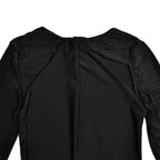 Long sleeve beaded zip-up hollow out patchwork maxi dress