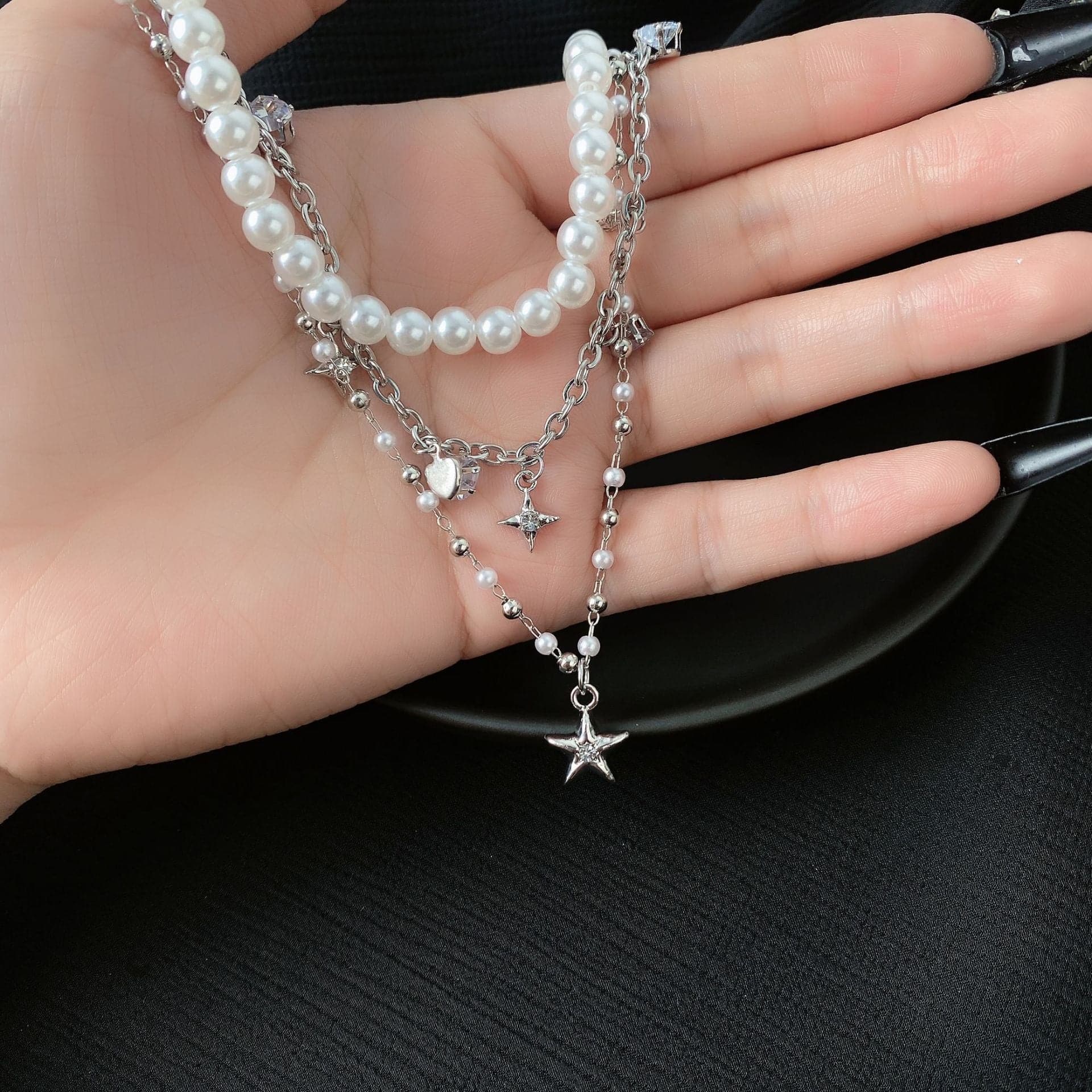Layered star pendant choker necklace  | Festival Outfits Women