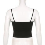 Abstract contrast backless square neck cami top