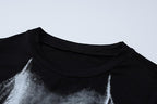 Long sleeve contrast body print crewneck top  | Festival Outfits Women