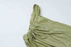 One shoulder ruched hollow out mesh cut out maxi dress  | Festival Outfits Women