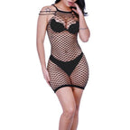 Fishnet stitch strappy tank mini dress  | Festival Outfits Women