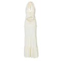 Halter v neck ruffle ruched maxi dress skirt set  | Festival Outfits Women