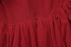Long sleeve ruffle ruched cross front halter sheer mesh mini dress