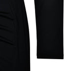 Irregular Long sleeve ruched backless slit maxi dress  | Festival Outfits Women