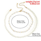 Choker necklace faux pearl 2 pcs