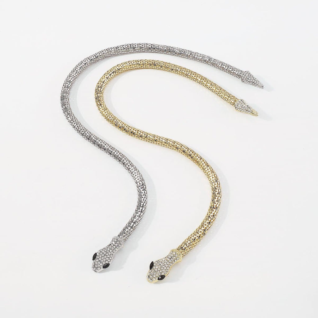 Snake pendant choker necklace