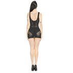 U neck net patchwork backless cami mini dress  | Festival Outfits Women