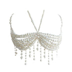 Halter beaded tassels hollow out crop cut out top  | Festival Outfits Women