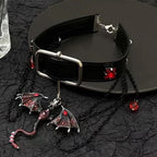 Animal pendant PU leather buckle layered choker necklace  | Festival Outfits Women