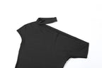 Short sleeve halter one shoulder irregular maxi dress  | Festival Outfits Women