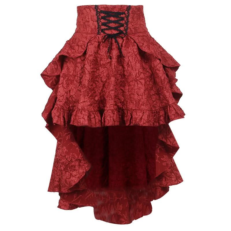 Lace up corset ruffle textured zip-up mini skirt  | Festival Outfits Women