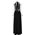 Halter deep v neck backless high slit maxi dress  | Festival Outfits Women