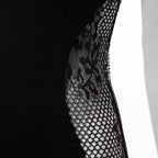 Lace see through patchwork mini dress