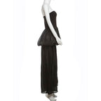 Ruched solid backless tube mini dress  | Festival Outfits Women