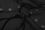 Lace up solid ruffle backless irregular tube mini dress