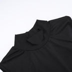 High neck o ring butterfly applique backless slit midi dress  | Festival Outfits Women