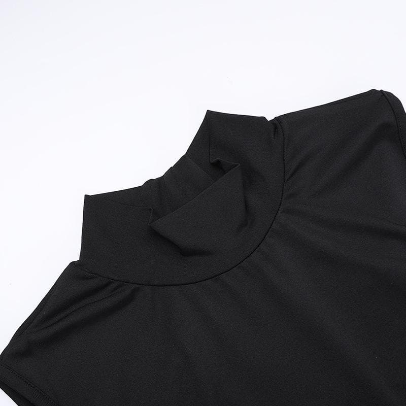 High neck o ring butterfly applique backless slit midi dress  | Festival Outfits Women