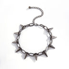 Rivet decor metal chain choker necklace  | Festival Outfits Women