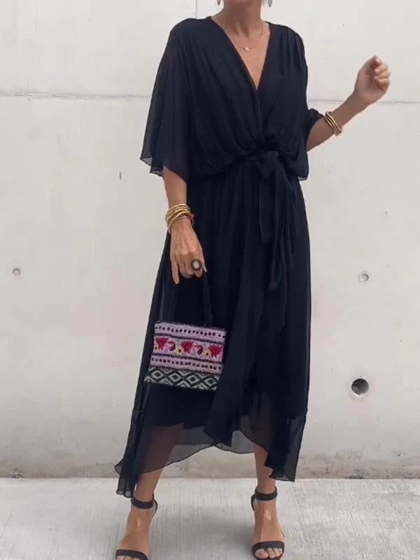 Beatrice Statement Dress with V Neckline Occasion Edit