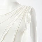 One shoulder solid ruffled mini dress
