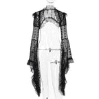 Long flared sleeve lace ruffle shrug top  | Festival Outfits Women