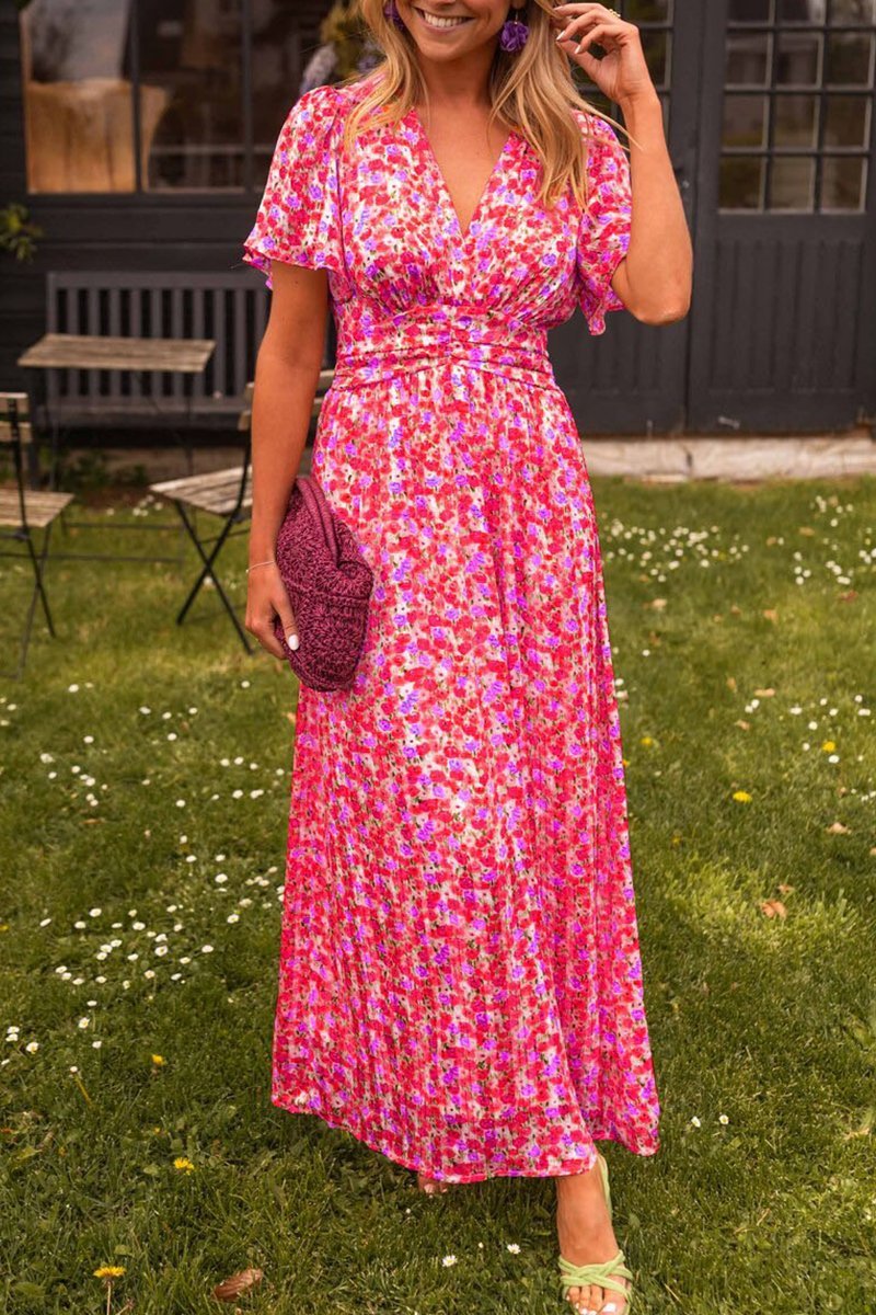 Trinity Minimalist Long Dress with V Neckline Designer Edit
