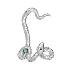Green rhinestone snake shaped earring  | Festival Outfits Women