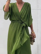 Ilaria Exclusive Dress with V Neckline Boutique Collection