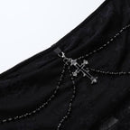 Lace cross applique irregular tube mini dress  | Festival Outfits Women