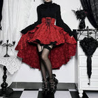 Lace up corset ruffle textured zip-up mini skirt  | Festival Outfits Women