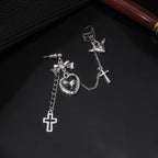 Bowknot heart cross drop earrings  | Festival Outfits Women